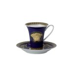Tall Medusa Blue coffee cup, Versace